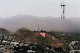 Installation of the Pink Triangle on Twin Peaks in San Francisco